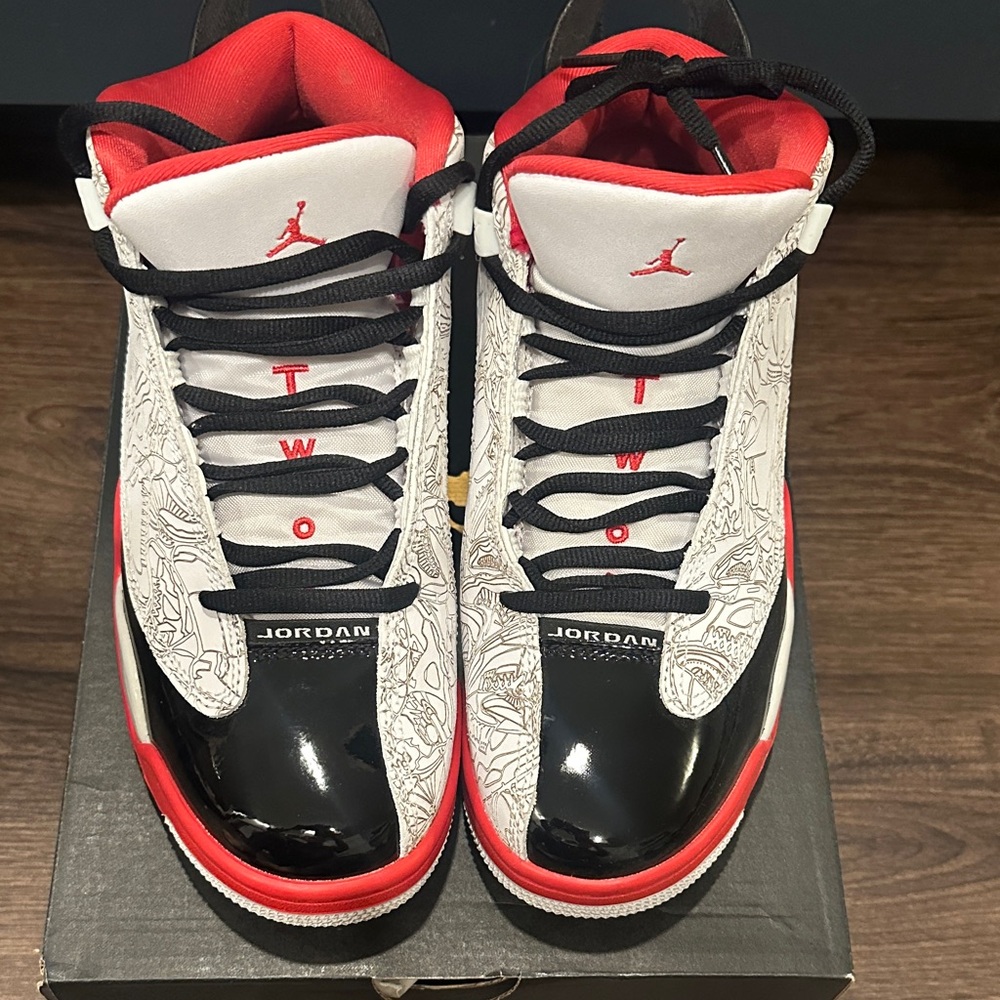 Jordan Kids Sneakers - Black, Red, White Design - Picture 2 of 7